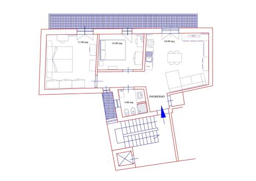 a floor plan of a building at MaisonFree Centro Storico in Civitavecchia