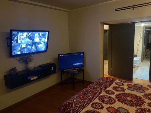 TV a/nebo společenská místnost v ubytování Departamento de Lujo en Chipinque. La mejor vista.