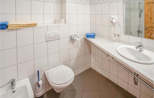 a bathroom with a toilet and a sink at Awesome Apartment In St,georgen Am Kreischb, With Sauna, Wifi And Indoor Swimming Pool in Sankt Lorenzen ob Murau