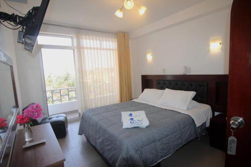 Una cama o camas en una habitación de Mar Azul