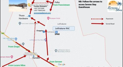 a map of the proposed expansion of the cavalier freeway at Serene Stay Guesthouse in Letlhakane