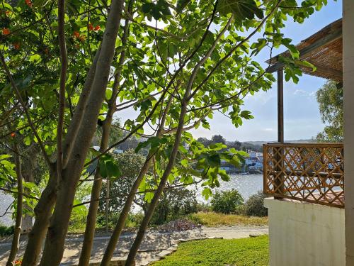 a view of the water from the balcony of a house at Casas Rurales Los Molinos in Sanlúcar de Guadiana