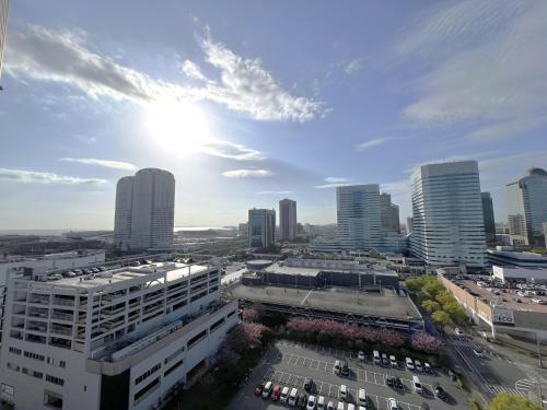 a view of a city with tall buildings at Hotel Springs Makuhari in Chiba