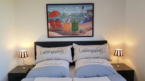Ein Bett oder Betten in einem Zimmer der Unterkunft Am Ufersteig -II