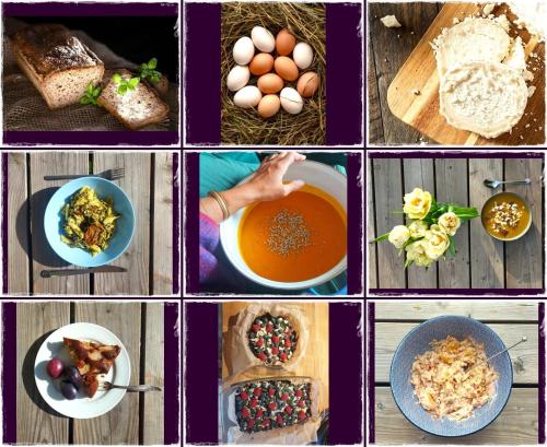a collage of different pictures of different foods at Ałabajka in Wleń