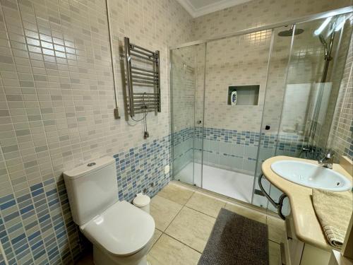 ラゴスにあるApartment Albaholmのバスルーム(トイレ、洗面台、シャワー付)