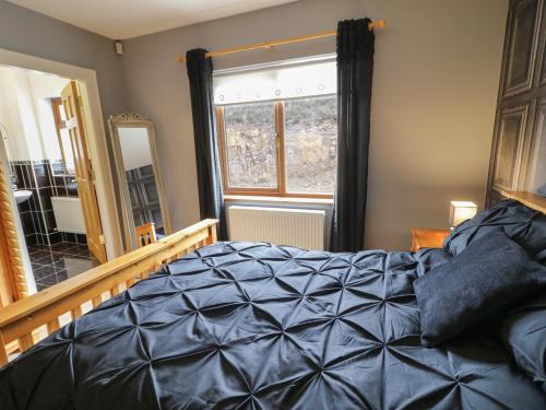a bedroom with a bed and a window at House on Ring Fort Hill in Ballyhoorisky