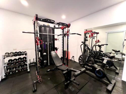 Fitness centrum a/nebo fitness zařízení v ubytování Villa The Blue