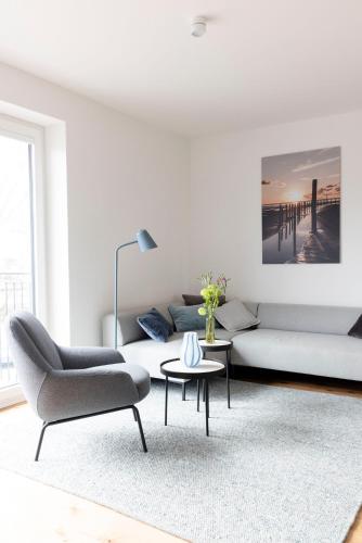 Χώρος καθιστικού στο Pier21 FINE LOFTS