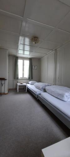 a room with two beds and a table in it at Ferienwohnung Florida in Stein