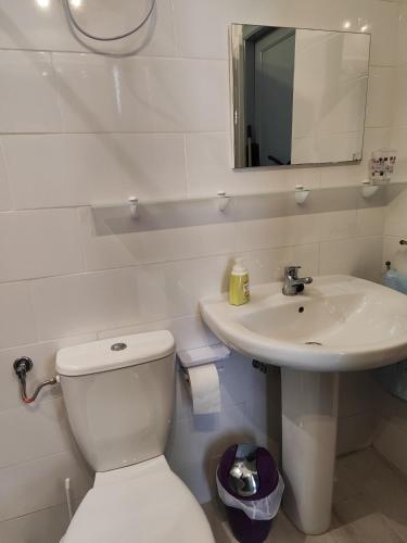 a bathroom with a toilet and a sink at Charming studio in Tazacorte in Tazacorte