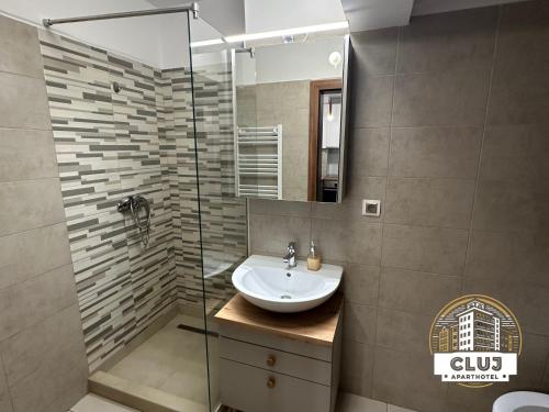 Bathroom sa Cluj Viva Aparthotel