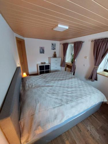 1 dormitorio con 1 cama grande en una habitación en Ferienwohnung-Barth, en Schwarzenberg/Erzgebirge