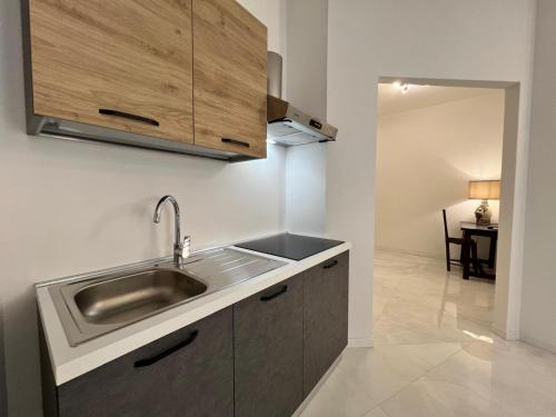 a kitchen with a sink and a counter at Frame of Verona Apartments in Verona
