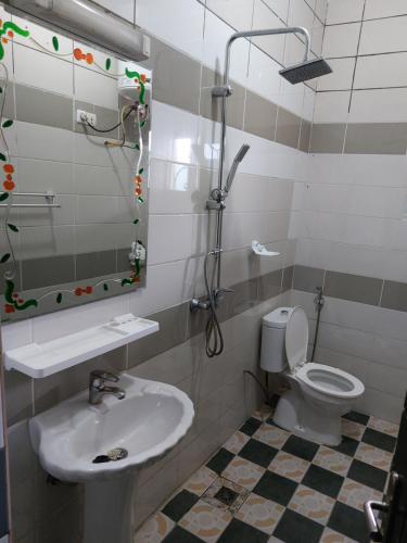 克里比的住宿－Residence djob，一间带水槽和卫生间的浴室
