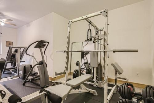 a gym with several exercise equipment in a room at Mountain Retreat Sauna Deck Views Sleeps 10 in Black Hawk