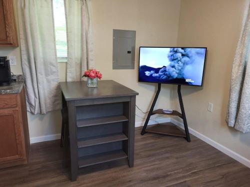Μια τηλεόραση ή/και κέντρο ψυχαγωγίας στο Charming 1BR Efficiency Apt Near TTU & Downtown