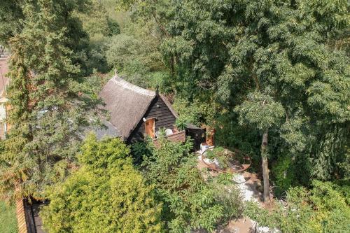an overhead view of a house in the middle of a forest at Vakantiehuisje Tol Oost in Werkendam