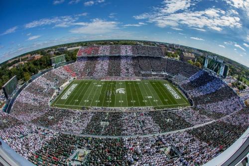 an aerial view of a football stadium filled with people at 4 BR 2 BA Peaceful Getaway Year Round on Park Lake in Bath