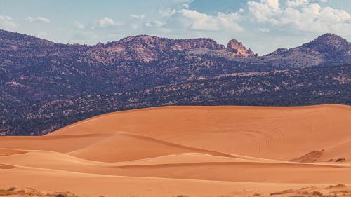 a view of a desert with mountains in the background at Timber & Tin E 2Bed 2Bath w Pool & Rooftop Deck in Kanab
