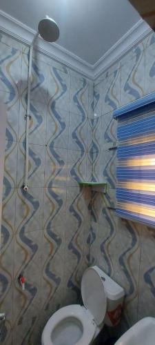 a bathroom with a toilet and a lamp at Nasaplace Venture in Badore