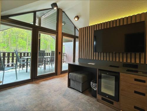 Кухня или мини-кухня в Parkhotel Margaretenhof
