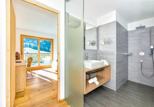 Koupelna v ubytování Stabinger Hof