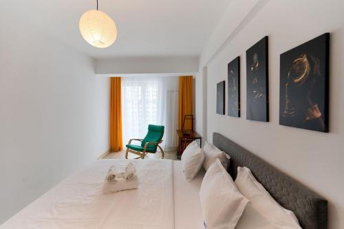 Ένα ή περισσότερα κρεβάτια σε δωμάτιο στο La Playa Apartment in Infinity Beach Resort - Parking