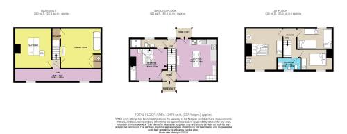 a plan of two floors of a house at Station House Haworth in Haworth
