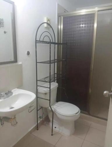 Koupelna v ubytování Amuebladon