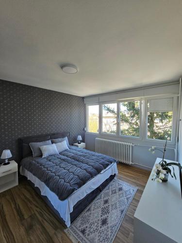 Ένα ή περισσότερα κρεβάτια σε δωμάτιο στο Vicky apartman