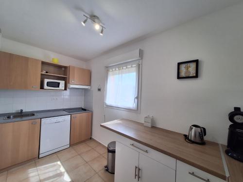 une cuisine avec un évier et un plan de travail dans l'établissement APPARTEMENT MELODY, à Santa-Maria-Poggio