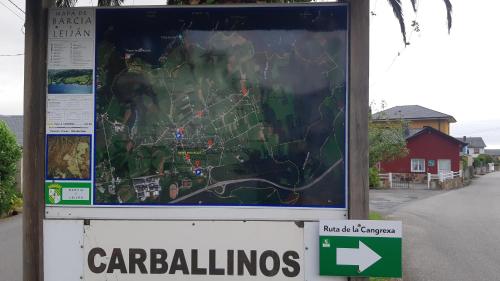a sign with a map of carilliolis on it at La Casina de Luarca in Luarca