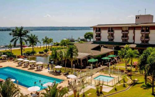 an aerial view of a resort with a swimming pool at View467LifeResortBR in Brasilia