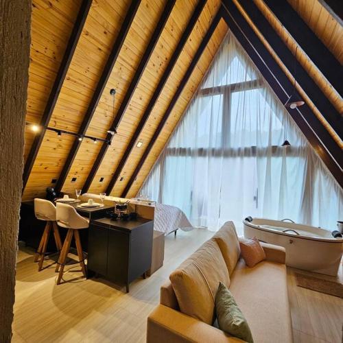 Posezení v ubytování Cabana em Gramado/Serra Gaúcha