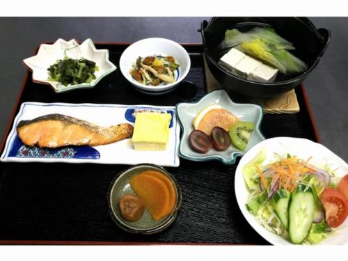 a tray of food with different types of food at Furano Hops Hotel - Vacation STAY 41818v in Kami-furano