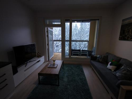 พื้นที่นั่งเล่นของ Modern compact apartment 25 minutes from Helsinki