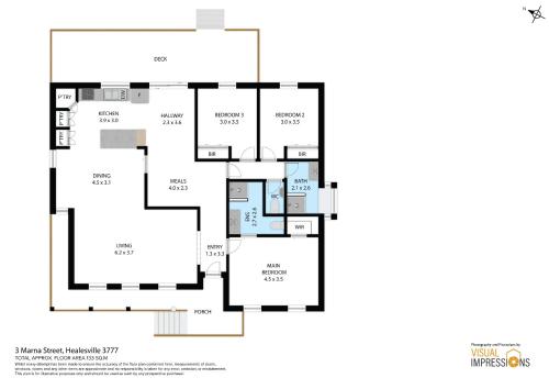 a floor plan of a house at Yarra Gables in Healesville