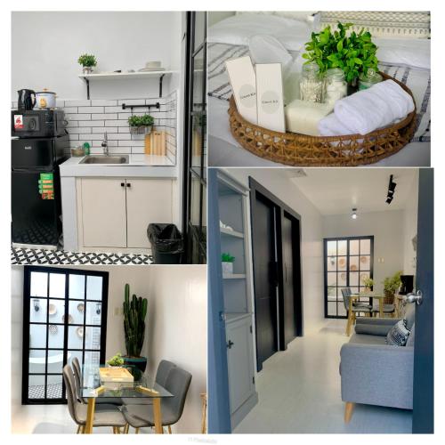 un collage de fotos de una cocina y una sala de estar en InHouse, en Cabanatúan