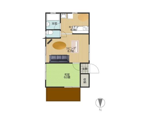 un plan d'étage d'une maison avec dans l'établissement Marine Lodge Umigoya - Vacation STAY 23086v, à Zamami