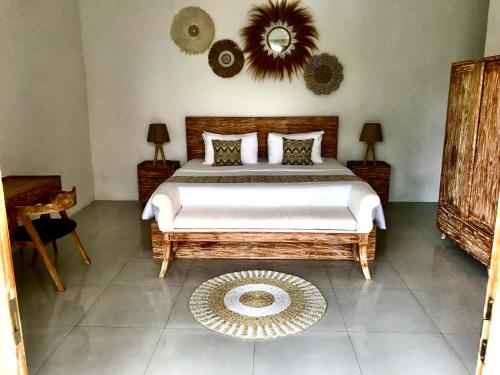 Ein Bett oder Betten in einem Zimmer der Unterkunft Beautiful Villa mediterranean