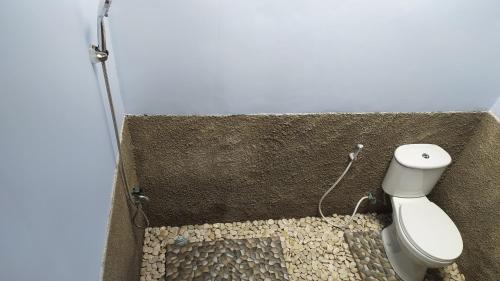 ein Bad mit WC in einem Zimmer in der Unterkunft de Travelodge Homestay 