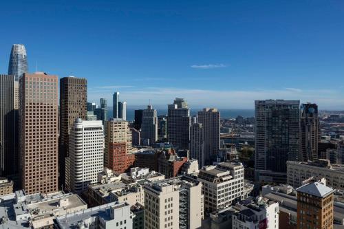 an aerial view of a city with tall buildings at Grand Hyatt San Francisco Union Square in San Francisco
