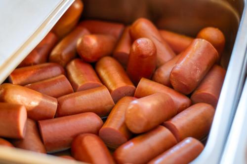 a bunch of hot dogs in a container at Hotel Il Portico by LVG Hotel Collection in Cannobio