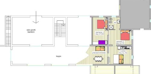 The floor plan of Appartement in Gavardo mit Pool, Garten und Grill