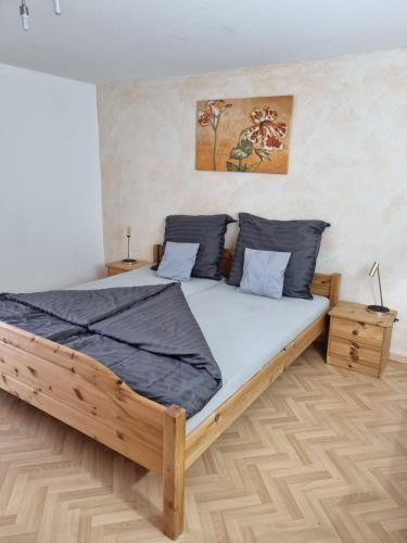 Postel nebo postele na pokoji v ubytování Ferienwohnung Panorama mit Weitblick