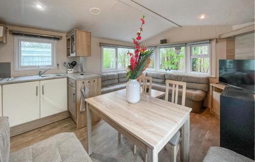 Kuchyň nebo kuchyňský kout v ubytování 2 Bedroom Cozy StaCaravan In Makkum