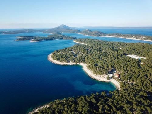 an aerial view of a group of islands in the water at Losinj Glamping - Camp Čikat - Wild in Mali Lošinj