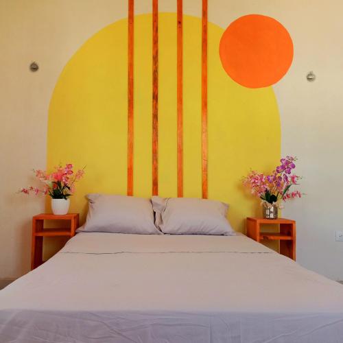 Кровать или кровати в номере Casa Aeropuerto Mérida, Yucatán