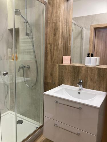 Koupelna v ubytování Aviendo Old Town Apartments